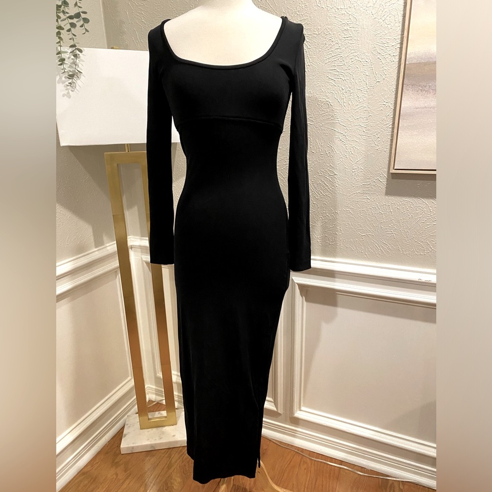 Daniel & Rebecca 90’s Black Maxi Adjustable Slit Body Hugging Y2K Formal